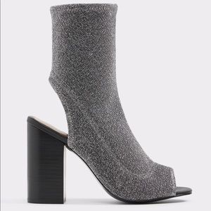 Aldo open toe and open heel black booties